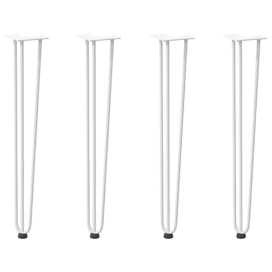 Haarnadelbeine für Konsolentische 4 Stk. Weiß 72 cm Massivstahl