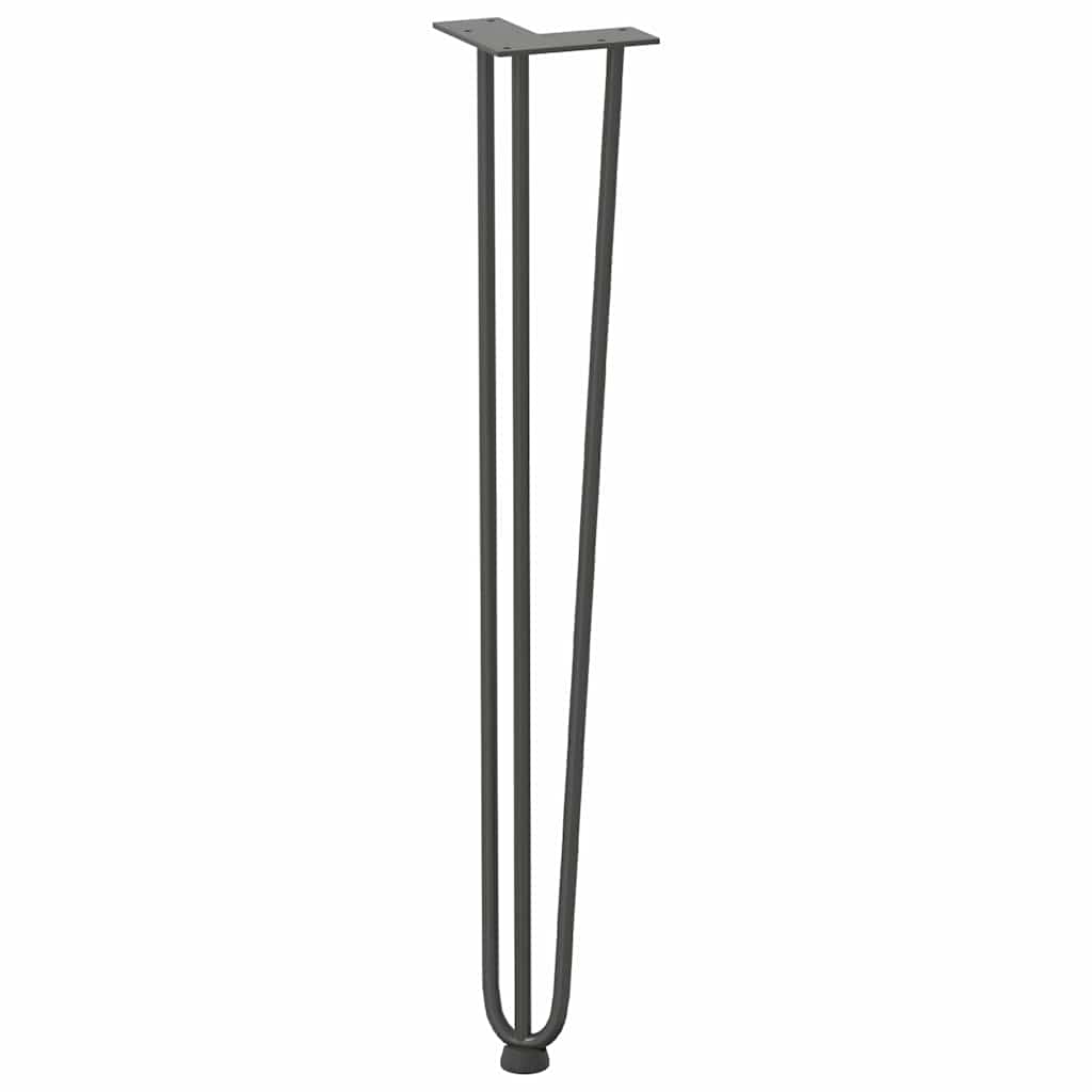 Haarnadelbeine für Konsolentische 4 Stk. Anthrazit 72 cm Massivstahl