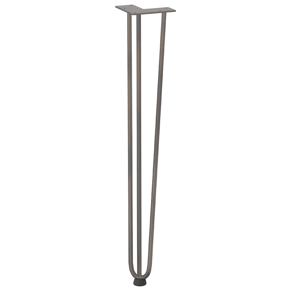 Haarnadelbeine für Konsolentische 4 Stk. Naturstahl 72 cm Massivstahl