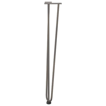Haarnadelbeine für Konsolentische 4 Stk. Naturstahl 72 cm Massivstahl