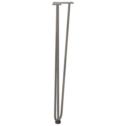 Haarnadelbeine für Konsolentische 4 Stk. Naturstahl 72 cm Massivstahl