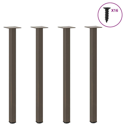 Konsolentischbeine 4 Stk. Naturstahl 72-74 cm Stahl