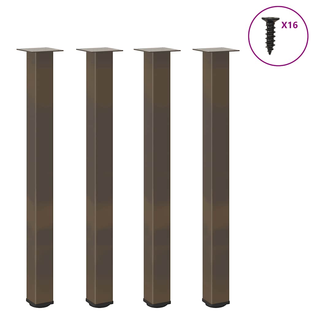 Bartischbeine 4 Stk. Naturstahl 90-92 cm Stahl