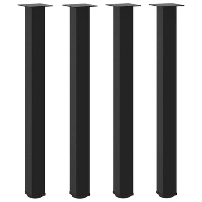 Bartischbeine 4 Stk. Schwarz 100-102 cm Stahl
