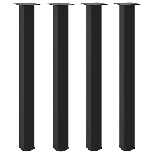 Bartischbeine 4 Stk. Schwarz 100-102 cm Stahl