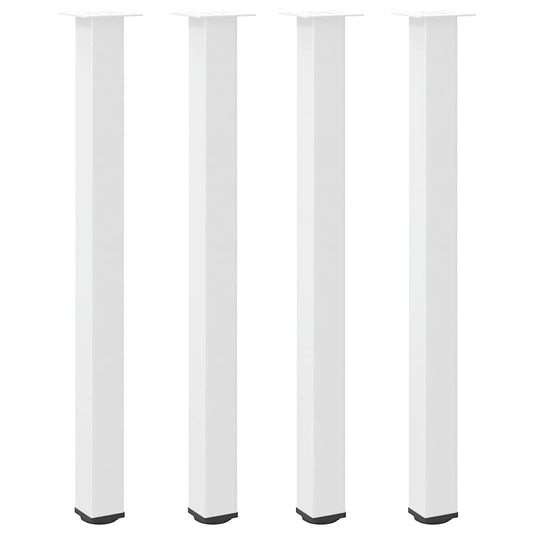 Bartischbeine 4 Stk. Weiß 110-112 cm Stahl