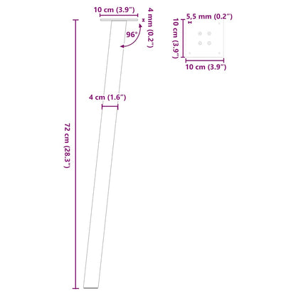 Konsolentischbeine 4 Stk. Anthrazit 72 cm Stahl