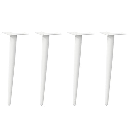 Couchtischbeine Konische Form 4 Stk. Weiß 30-31 cm Stahl