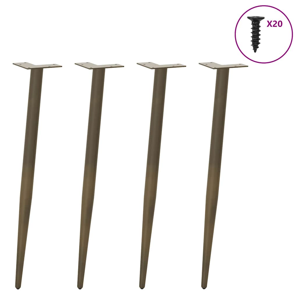 Konsolentisch Beine Konische Form 4 Stück Naturstahl 72-73cm Stahl