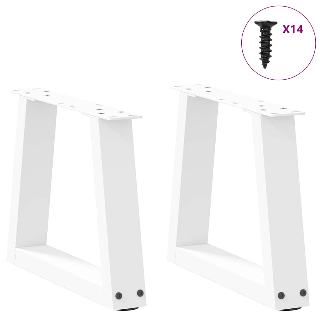 Couchtischbeine V-Form 2 Stück Weiß 40x(30-31,3) cm Stahl