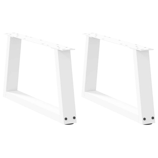 Couchtischbeine V-Form 2 Stück Weiß 50x(30-31,3) cm Stahl