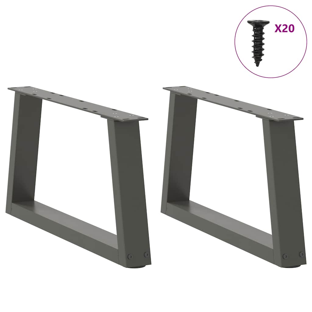 Spisebordsben V-Shape 2 Stk Antracit 50x(30-31,3) cm Stål