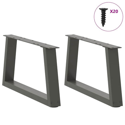 Spisebordsben V-Shape 2 Stk Antracit 50x(30-31,3) cm Stål