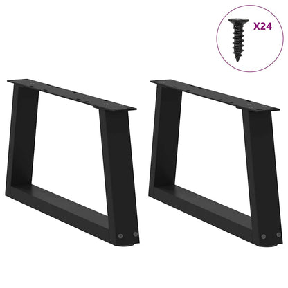 Couchtischbeine V-Form 2 Stück Schwarz 60x(30-31,3) cm Stahl