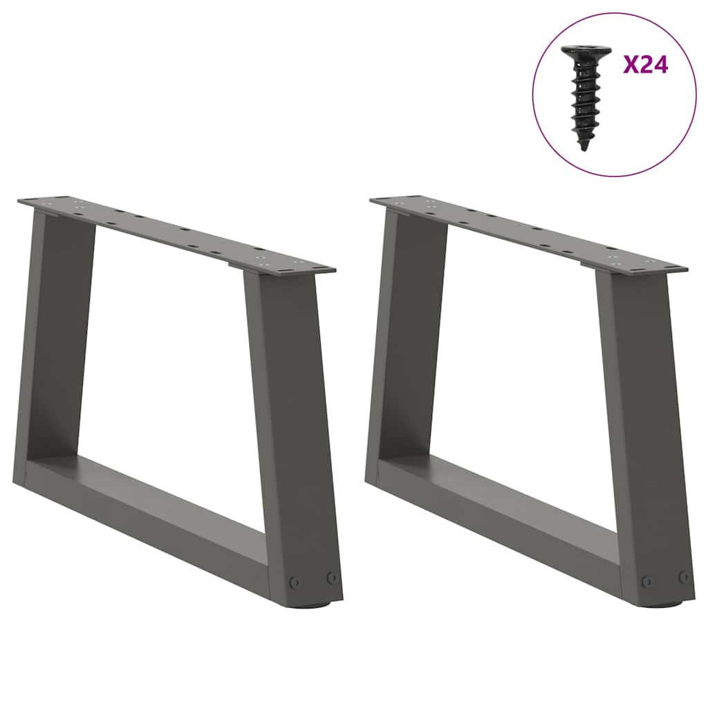 Couchtischbeine V-Form 2 Stück Anthrazit 60x(30-31,3) cm Stahl