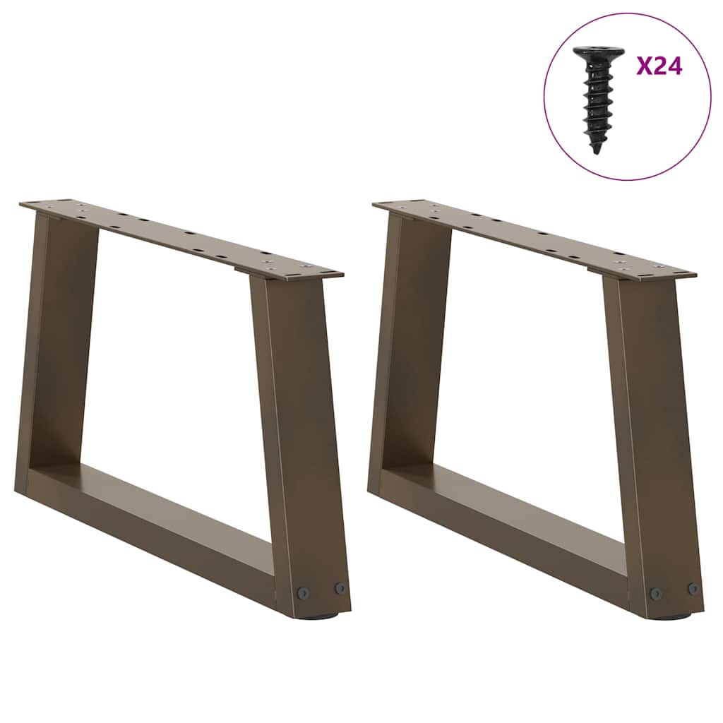 Couchtischbeine V-Form 2 Stück Naturstahl 60x(30-31,3) cm Stahl