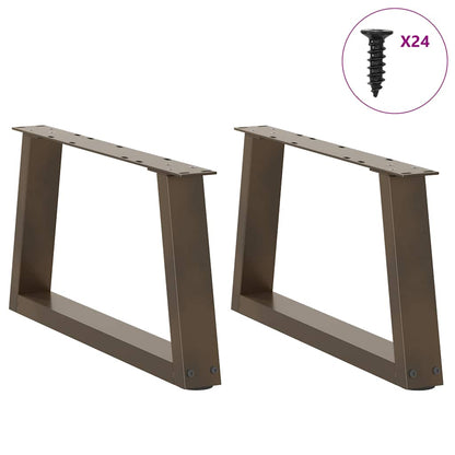 Couchtischbeine V-Form 2 Stück Naturstahl 60x(30-31,3) cm Stahl