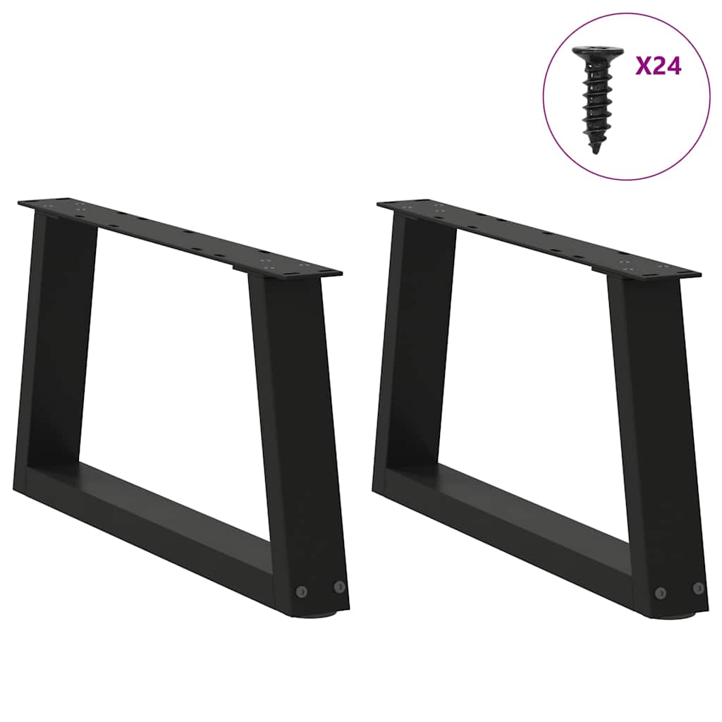 Couchtischbeine V-Form 2 Stück Schwarz 70x(30-31,3) cm Stahl