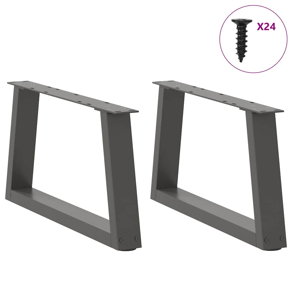 Couchtischbeine V-Form 2 Stück Anthrazit 70x(30-31,3) cm Stahl