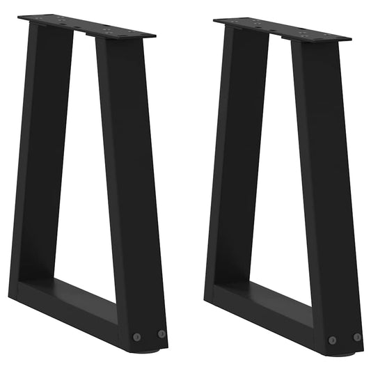 Couchtischbeine V-Form 2 Stück Schwarz 28x(42-43,3) cm Stahl