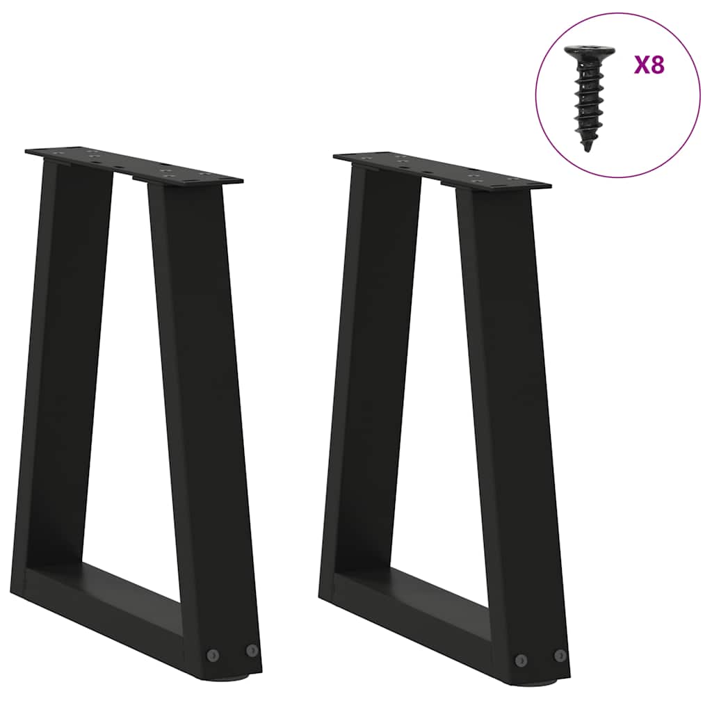 Couchtischbeine V-Form 2 Stück Schwarz 28x(42-43,3) cm Stahl