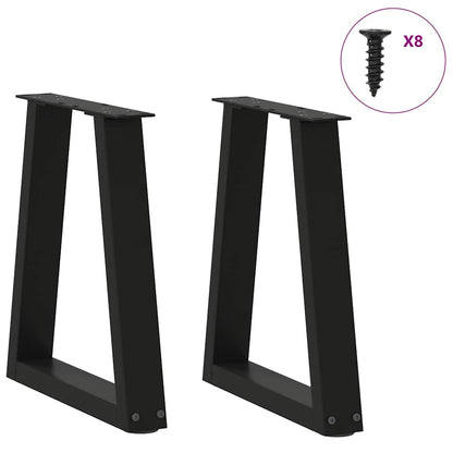 Couchtischbeine V-Form 2 Stück Schwarz 28x(42-43,3) cm Stahl