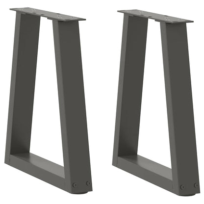 Spisebordsben V-form 2 stk antracit 38x(42-43,3) cm stål