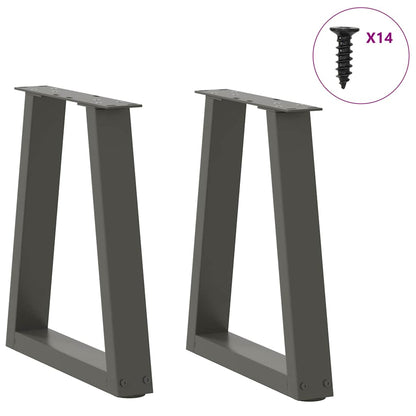 Spisebordsben V-form 2 stk antracit 38x(42-43,3) cm stål