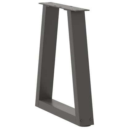 Spisebordsben V-form 2 stk antracit 38x(42-43,3) cm stål
