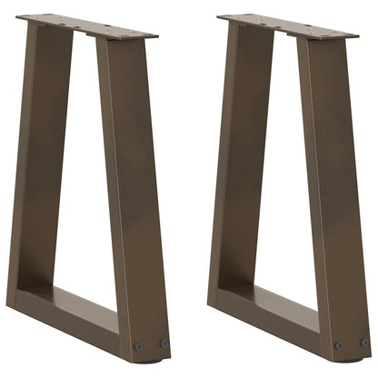 Couchtischbeine V-Form 2 Stück Naturstahl 38x(42-43,3) cm Stahl