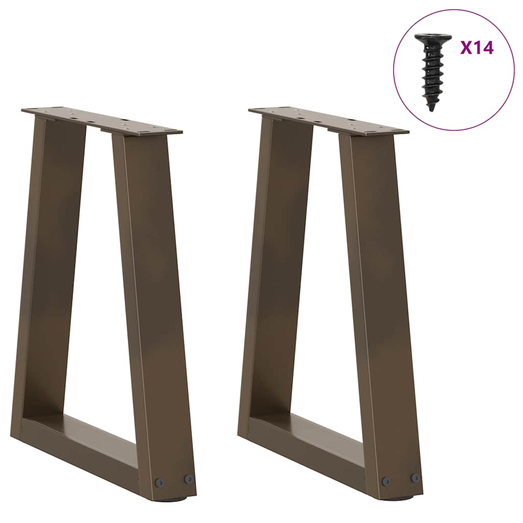 Couchtischbeine V-Form 2 Stück Naturstahl 38x(42-43,3) cm Stahl