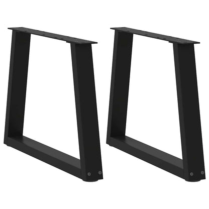 Couchtischbeine V-Form 2 Stück Schwarz 50x(42-43,3) cm Stahl