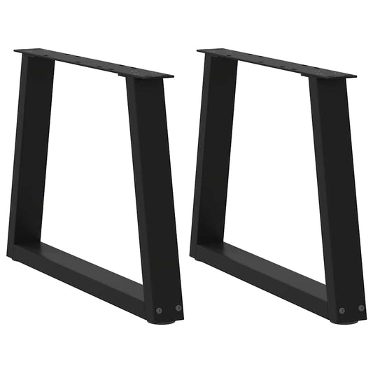 Couchtischbeine V-Form 2 Stück Schwarz 50x(42-43,3) cm Stahl