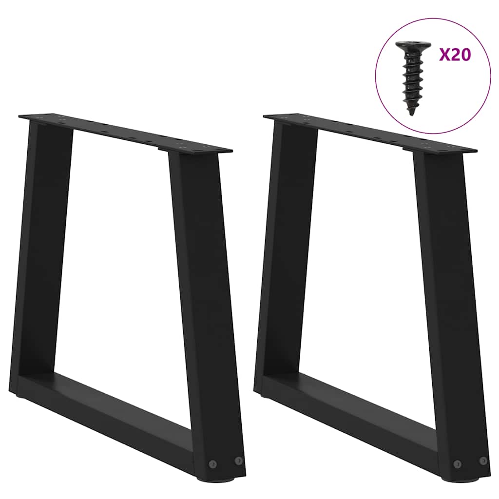 Couchtischbeine V-Form 2 Stück Schwarz 50x(42-43,3) cm Stahl