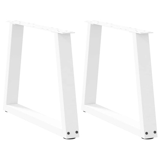Couchtischbeine V-Form 2 Stück Weiß 60x(42-43,3) cm Stahl
