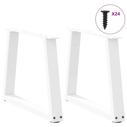 Couchtischbeine V-Form 2 Stück Weiß 60x(42-43,3) cm Stahl