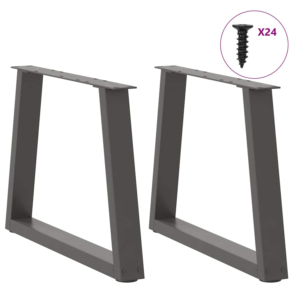 Spisebordsben V-Shape 2 Stk Antracit 60x(42-43,3) cm Stål
