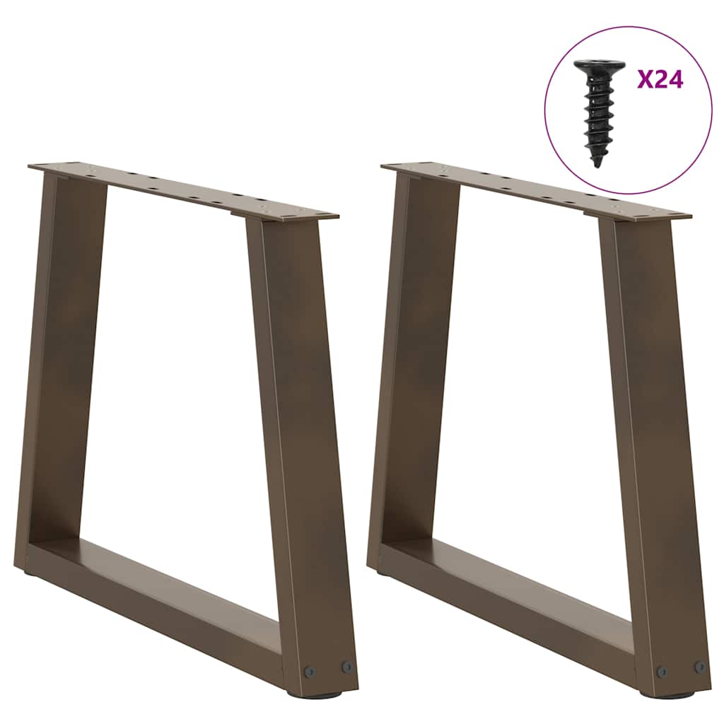 Couchtischbeine V-Form 2 Stück Naturstahl 60x(42-43,3) cm Stahl