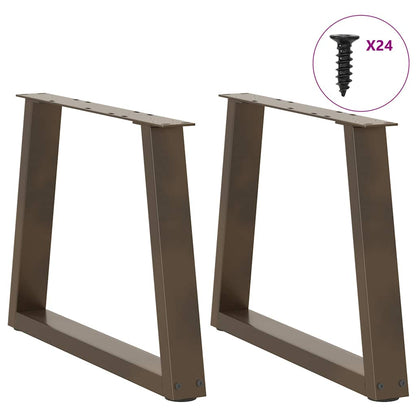 Couchtischbeine V-Form 2 Stück Naturstahl 60x(42-43,3) cm Stahl