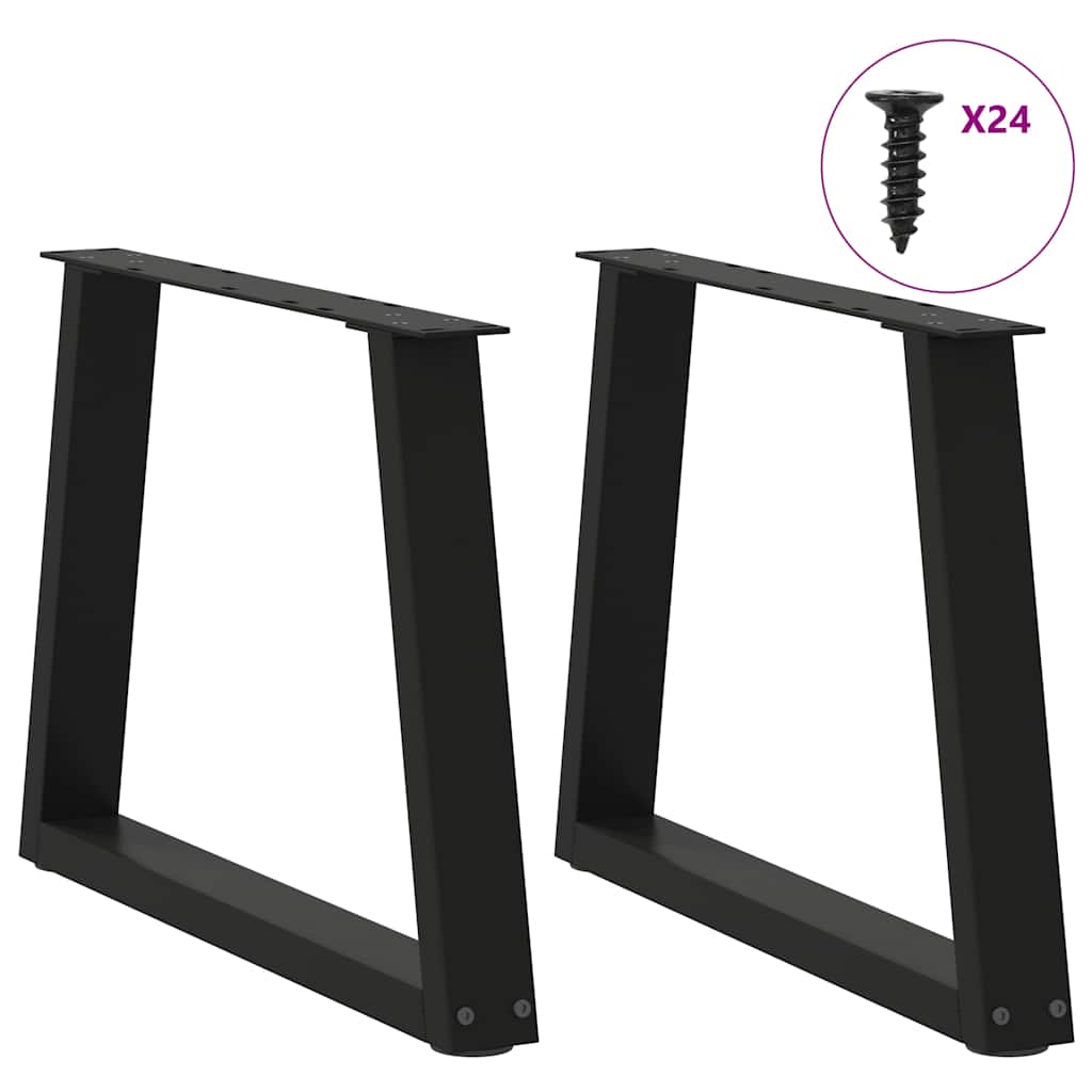 Couchtischbeine V-Form 2 Stück Schwarz 70x(42-43,3) cm Stahl