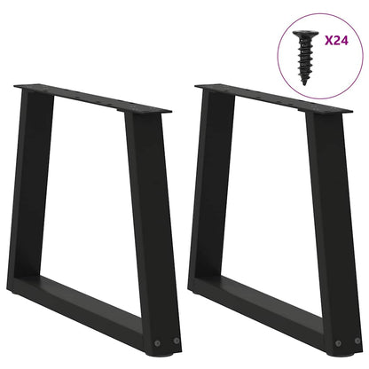 Couchtischbeine V-Form 2 Stück Schwarz 70x(42-43,3) cm Stahl