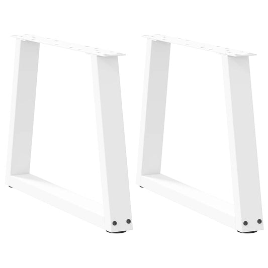 Couchtischbeine V-Form 2 Stück Weiß 70x(42-43,3) cm Stahl