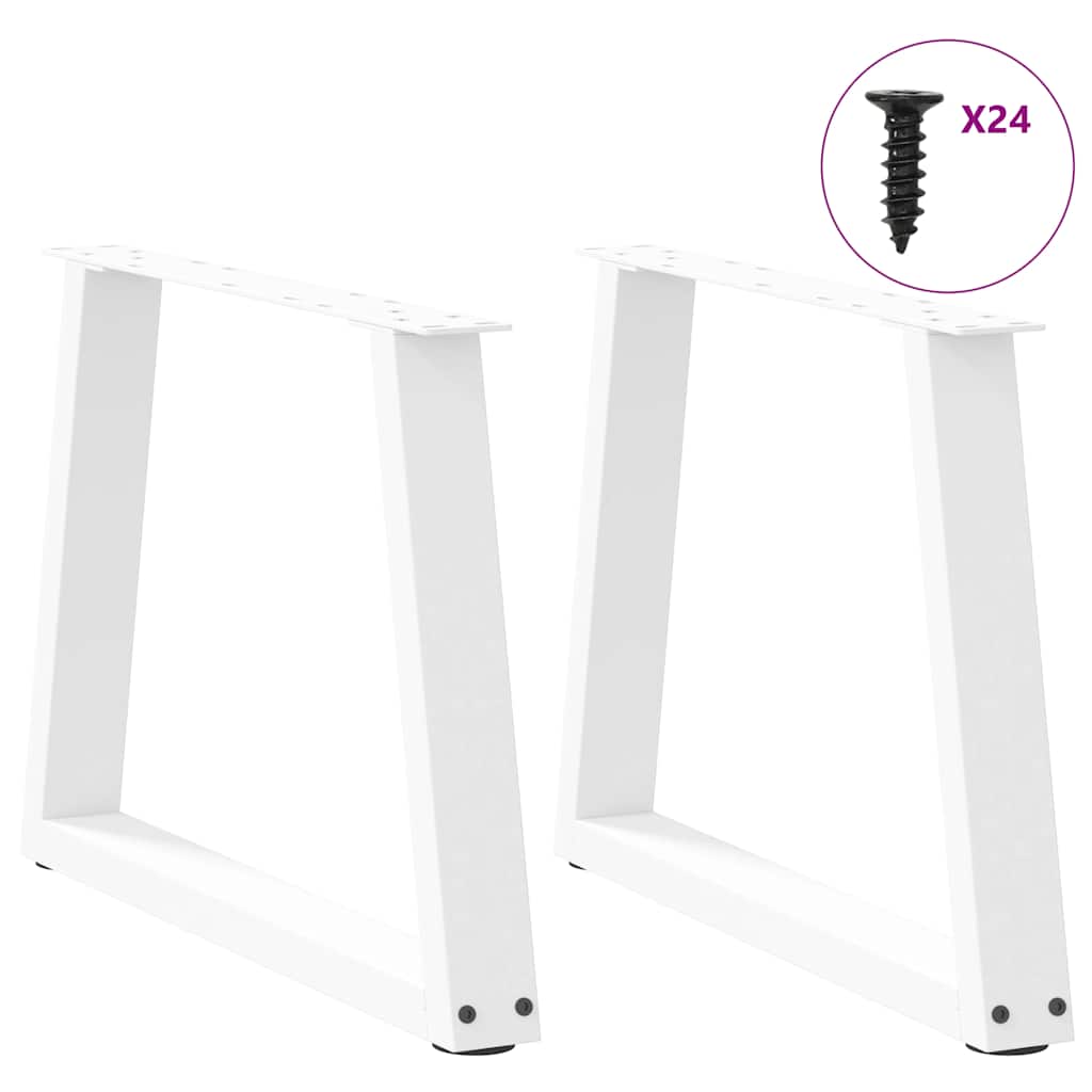 Couchtischbeine V-Form 2 Stück Weiß 70x(42-43,3) cm Stahl