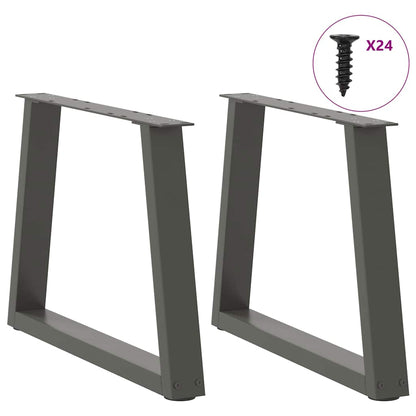 Couchtischbeine V-Form 2 Stück Anthrazit 70x(42-43,3) cm Stahl