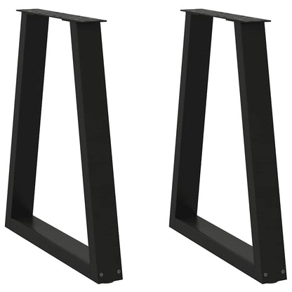 Esstischbeine V-Form 2 Stk. Schwarz 50x(72-73,3) cm Stahl