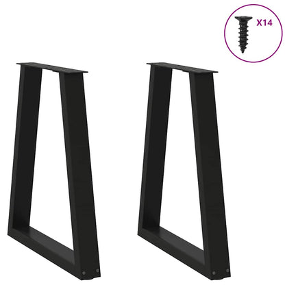 Esstischbeine V-Form 2 Stk. Schwarz 50x(72-73,3) cm Stahl