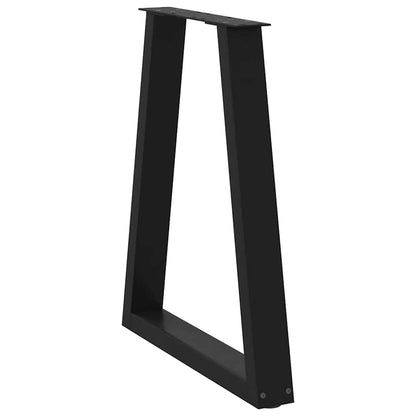 Esstischbeine V-Form 2 Stk. Schwarz 50x(72-73,3) cm Stahl