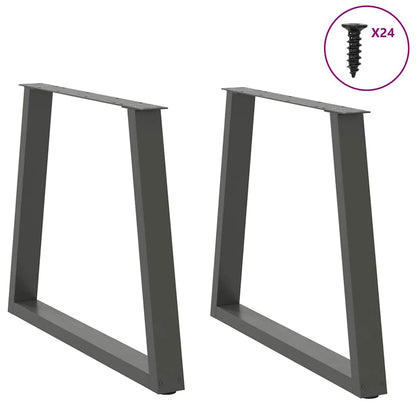 Spisebordsben V-Shape 2 Stk Antracit 70x(72-73,3) cm Stål