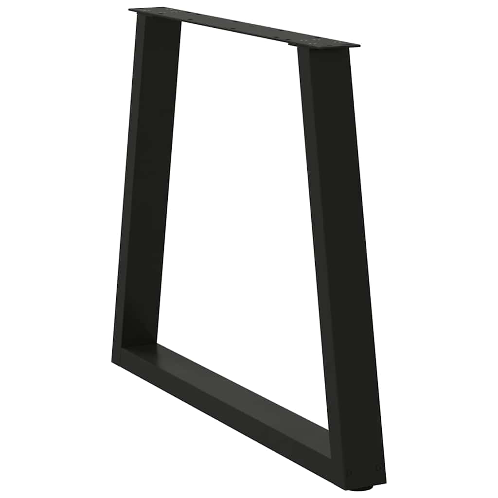 Esstischbeine V-Form 2 Stück Schwarz 80x(72-73,3) cm Stahl
