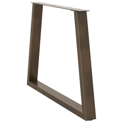Esstisch Beine V-Form 2 Stück Naturstahl 90x(72-73,3) cm Stahl